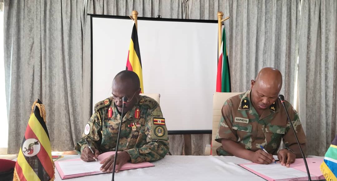 UPDF And South African Defence Forces Military Police Sign Defence Cooperation Agreement