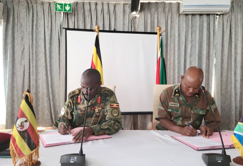 UPDF And South African Defence Forces Military Police Sign Defence Cooperation Agreement